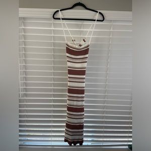 NWT Abercrombie & Fitch Stripe Rib Knit Midi Dress